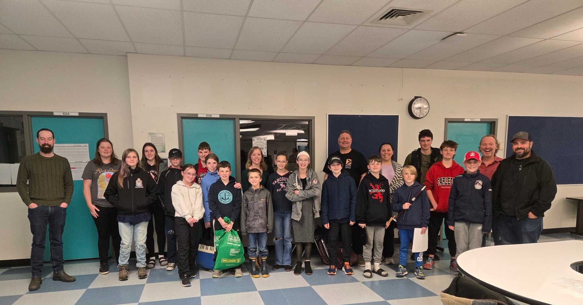 Our Juvenile players at their first band practice